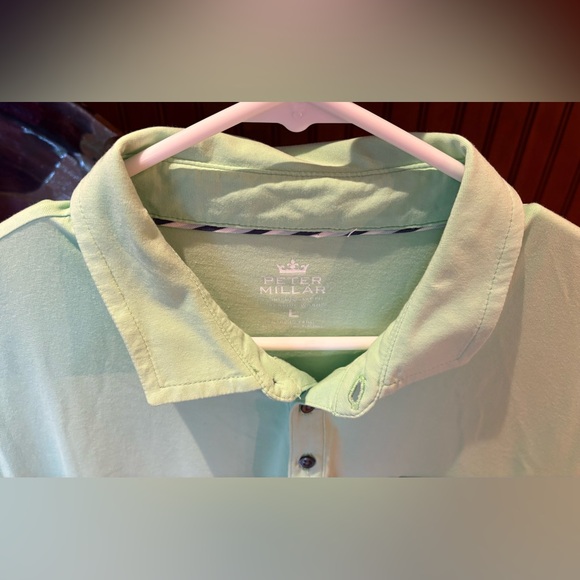 Peter Millar men’s golf polo. Sharp‎ green with PM logo. Large. EUC - Picture 4 of 7
